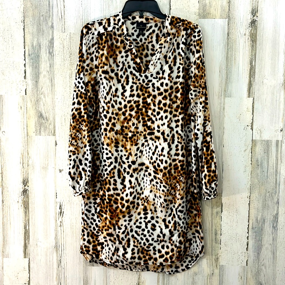 Worthington Animal Print Long Sleeves Dress